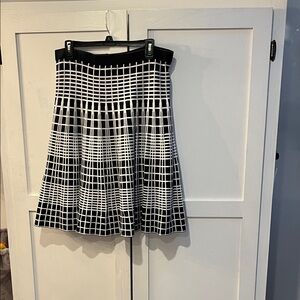 Chelsea & Theodore Monochrome Checkered A-Line Skirt